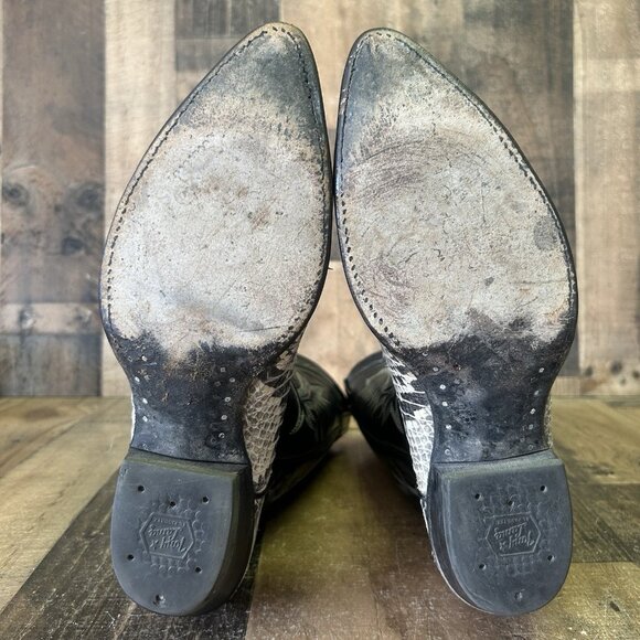 Tony Lama Vintage Snakeskin Western Cowboy Boots Mens 9 D - Picture 3 of 12